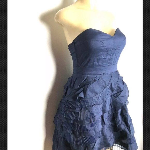 Minuet Dress Womens Strapless Ruffle Tier Sz S - Picture 3 of 5